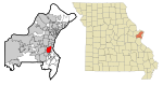 St. Louis County Missouri Incorporated and Unincorporated areas Webster Groves Highlighted